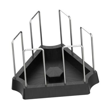 Imagem de Fenteer Prato de água para tartaruga, prato de alimentação, base pesada, tigela de comida para aquário de tartaruga, bandeja para beber, animal de estimação, Preto