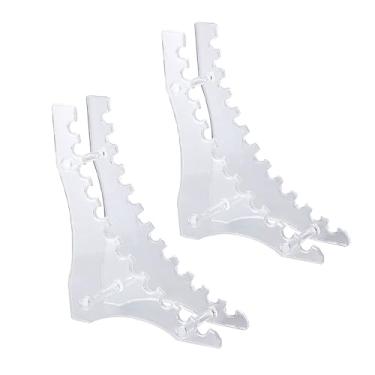 Imagem de DecoVista 2 suportes de plástico para canetas, 6 compartimentos, expositor de lápis, pincel de maquiagem, organizador vertical, suporte de ferramentas de acrílico para escritório, casa (transparente)