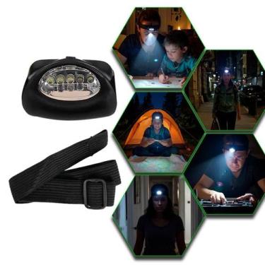 Imagem de Lanterna Cabeça Testa Capacete Ajustavel 5 Leds Branco Pilha - HALKEN