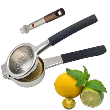 Imagem de Espremedor de limão de aço inoxidável, design resistente e antiderrapante, espremedor de suco portátil, ferramenta manual de suco cítrico para frutas, limão, limão e frutas cítricas