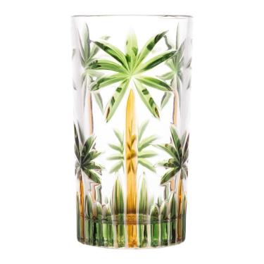 Imagem de Copo Alto Palm Tree Handpaint 360Ml Cristal