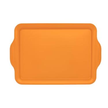 Imagem de Bandeja Plástica 40x27cm Multiuso Restaurante Fast Food Festa Self Service 20 Un. (Laranja)