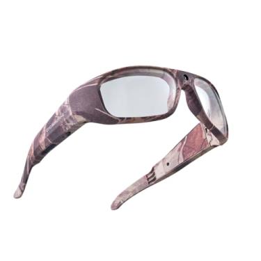Imagem de OhO sunshine Óculos de sol inteligente 4K Pro 24M resolução H.265 com memória integrada, óculos de sol UV400 em camuflagem para atividades de caça, Camuflagem vermelha + lente transparente + 02, Red