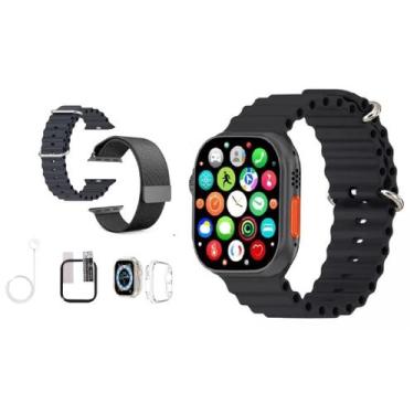 Imagem de Kit Smart Watch Relogio Tela Amoled 2.2 Serie9 W69 Ultra Android iOS B