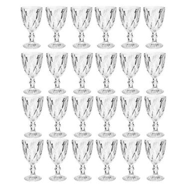 Imagem de Copo Taça Vidro Diamante Transparente Para Agua 300ml 24Un - ECO'S