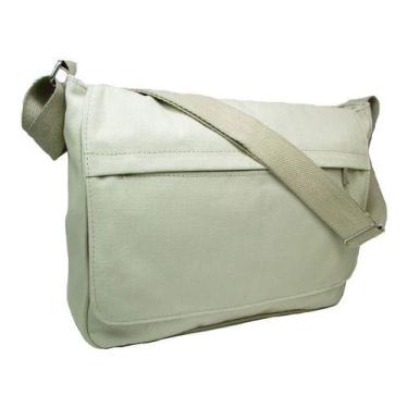 Imagem de Bolsa Tiracolo Lona Escolar Trabalho  Masculino Feminino - CDP, Creme