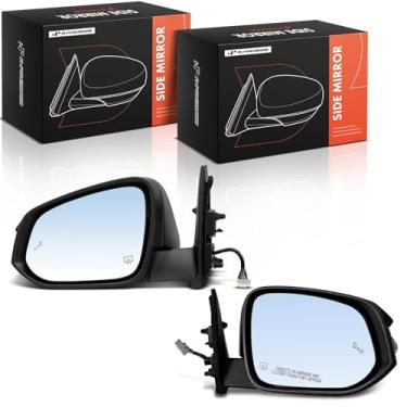 Imagem de A-Premium Par (2) espelhos retrovisores elétricos do lado do motorista e do passageiro - compatível com Toyota Highlander 2014-2019 - Retrovisor retrovisor externo preto dobrável manual aquecido com