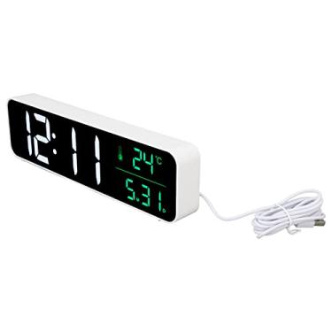 Imagem de Acouto Música LED Music Clock Com Brilho, Função de Alarme Duplo, Fonte de Alimentação USB e Toques - para Casa ou Escritório (Branco)