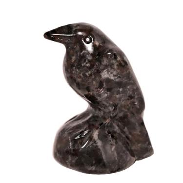 Imagem de WUYOUSHI Estátua De Corvo Cristal Pedra Chama Natural 2" Escultura Curativa Feita À Mão Bolso Guardiã Reiki Meditação Escritório Decoração Para Casa Presente