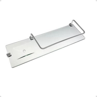 Imagem de 2X Porta Shampoo De Vidro Com Saboneteira E Grade 12X40Cm -