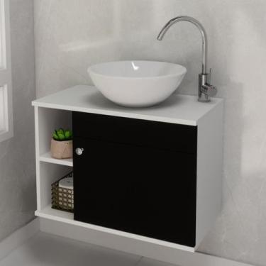 Imagem de Gabinete De Banheiro Com Cuba Pia Sobrepor De Apoio Para Lavabo Armari