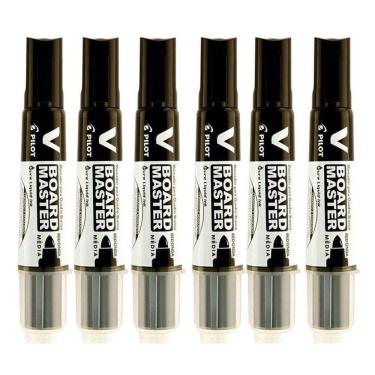 Imagem de Pincel Para Quadro Branco Recarregável Board Master Preto 6 Unidades - Pilot