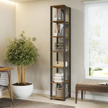 Imagem de Estante Multiuso 6100 35x220cm Prateleiras MDP Carvalho Bacco MENU