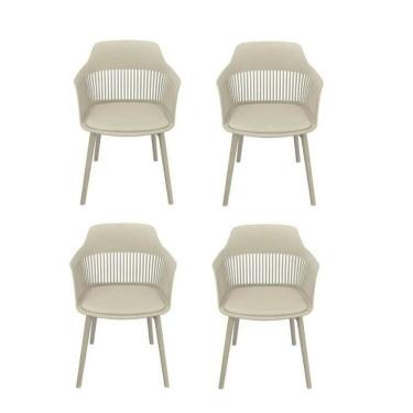Imagem de Kit com 4 Cadeiras Mena para Sala de Jantar  Cinza