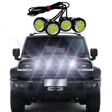 Imagem de Par Led De Grade Pick Up Olho De Aguia 12 Led Luz Branca - AutoVex