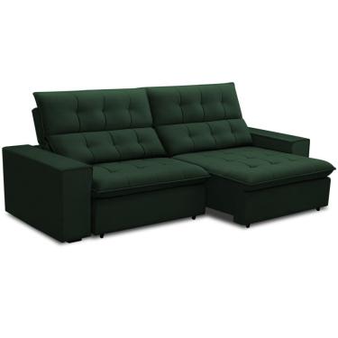 Imagem de Sofá Retrátil Reclinável Para Sala 3 Lugares 250cm Vincent F04 Veludo Verde - Lyam Decor