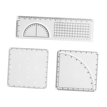 Imagem de Fenteer Régua geométrica multifuncional, modelos de medição, pintura de escritório, funções matemáticas, régua para construção, engenharia, pintura, para a 7ª Série