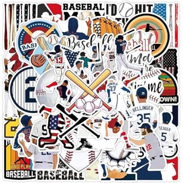 Imagem de Adesivos de beisebol para garrafas de água, laptops, cadernos - decalques esportivos divertidos para meninos e meninas, presentes de beisebol para adolescentes - Inclui adesivos de capacete e muito