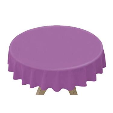 Imagem de Capas de mesa de plástico descartáveis (pacote com 12, 213 cm redondas) (roxo)