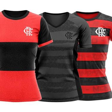 Imagem de Kit 3 Camisas Flamengo - Whip + Devise + Shout - Feminina - Braziline,