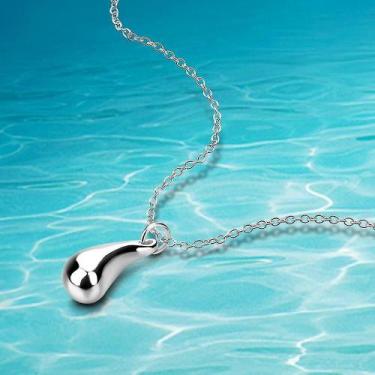 Imagem de Bebedouros de prata esterlina colar de pingente de gota de água simple