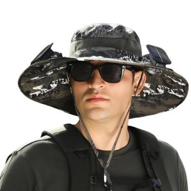 Imagem de Chapéu de ventilador solar OKIEBUG UPF50+ Sun Bucket Hat com 2 ventila