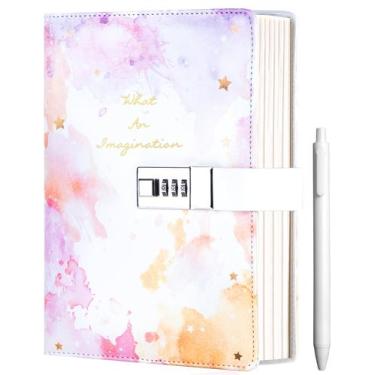 Imagem de Capa dura Diary CAGIE com fechadura para meninas de 8 a 14 anos com 19