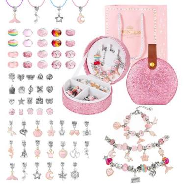 Imagem de Kit de fabricação de pulseiras Emibele Girls Charm com caixa de joias 
