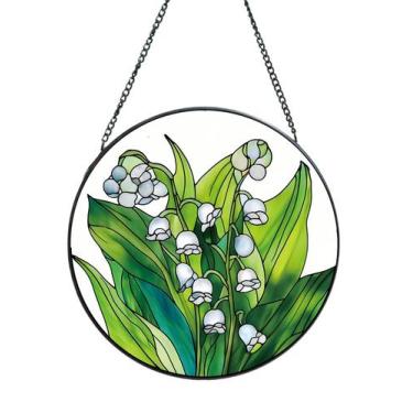 Imagem de Janela de vitral Suncatcher Rosporxin pendurada em 20 cm