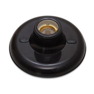 Imagem de Porta Lâmpada Plafonier Plástico E27 100W com Bocal de Porcelana Sobre