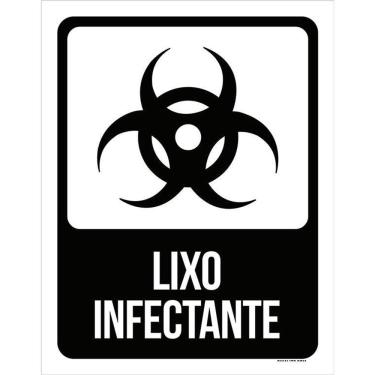Imagem de Placa Lixo Infectante - De Sinalização Preto E Branco 36X46