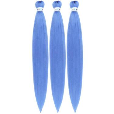 Imagem de Trança de cabelo Leticia, pré-esticada, 30cm, azul celeste, 350g