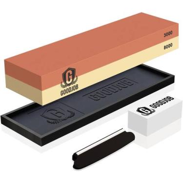 Imagem de Kit de pedra de afiar facas Goodjob Premium Whetstone 3000/8000