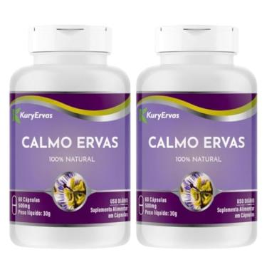 Imagem de KIT Calmo Ervas, Suplemento 100% Natural, 120 Cápsulas 500mg, Passiflora, Melissa e Valeriana, Sem Glúten, Sem Lactose