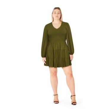 Imagem de City Chic Vestido feminino plus size - Iris Arielle, Verde, 52