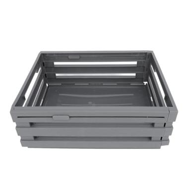 Imagem de AYNEFY Caixa de Armazenamento Expansível Design Ajustável Pp Dobrável Organizador Bin 30.5 a 51.5cm Ideal para Soluções de Armazenamento de Quarto de Escritório (Cinza)