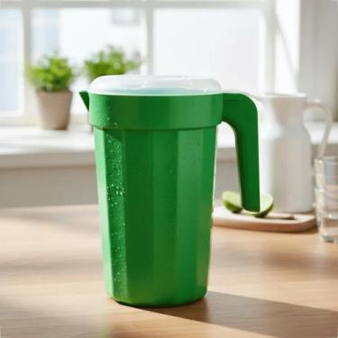 Imagem de Jarra 2L Plástica Tampa Transparente Ideal Para Cozinha e Geladeira - 
