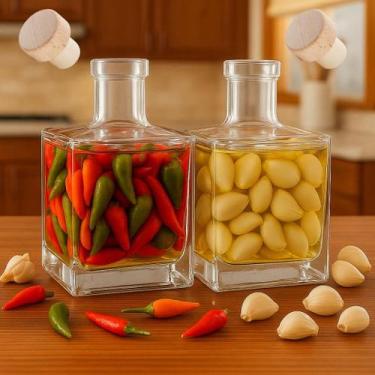 Imagem de Kit 3 Garrafas De Vidro Pote De Vidro Casa Decoração Organização Licor