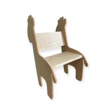 Imagem de Cadeira Girafa Assento Infantil Para Crianças Em Madeira