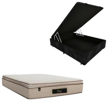 Imagem de Cama Box Baú Blindada com Colchão Cloud Molas Ensacadas C/Pillowtop 32cm (SUEDE PRETO, Casal)