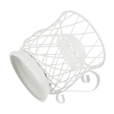 Imagem de 1Pc Elegant Metal Coffee Pod Storage Basket Versatile Organizer for Coffee Capsules Fruits and Snacks Stylish White Design for Home Bar Tea and Hotel