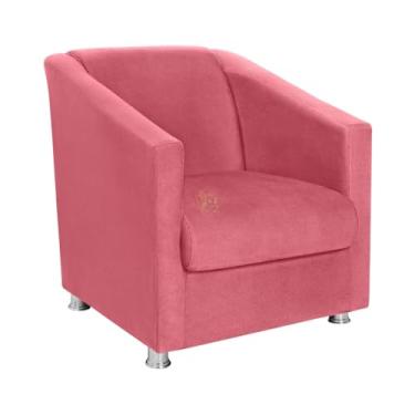 Imagem de Poltrona Bia em Suede – Estrutura em Madeira de Eucalipto, Espuma D-26 e Pés Plásticos 5cm, Design Moderno e Confortável para Sala, Quarto e Escritório (Rose)