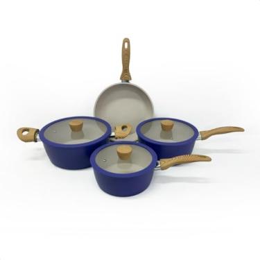 Imagem de Jogo de Panelas 4 Peças Antiaderente Cerâmica Compatível Fogão Gás e Indução(Roxo)