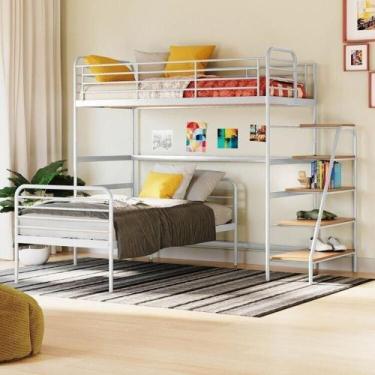 Imagem de Conjunto Cama Alta com Cama Solteiro Infantil / Juvenil Teko Casatema 