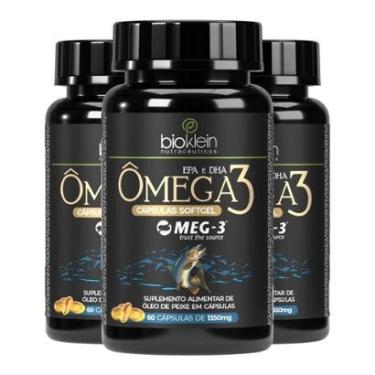 Imagem de Kit 3 Ômega 3 Meg-3 60 Cápsulas Softgel Super EPA DHA - Bioklein-Unissex