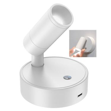 Imagem de Luminaria Arandela 3 Tons Led Usb Bateria Recarregavel Sala Quarto Mesa Cabeceira Leitura Trabalho Estudo Iluminaçao