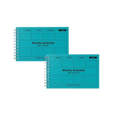 Imagem de MARK'STYLE Agenda semanal sem data A6, pacote com 2 – Agendador horizontal de tamanho de bolso de 58 semanas com visão geral mensal e lista de tarefas para mesa, escritório ou estudo (turquesa)