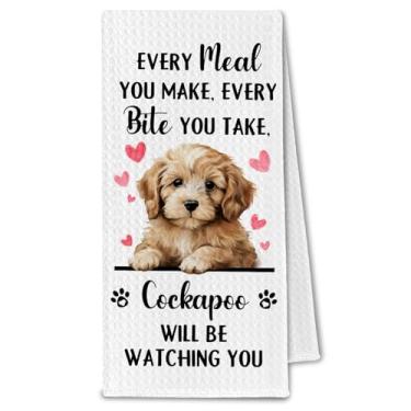 Imagem de ChissNook Cockapoo Toalhas de cozinha para cães, todas as refeições que você faz cada mordida que você toma, presentes de cockapoo, toalhas de prato para cozinha, amante de cães, mãe, dono, presentes