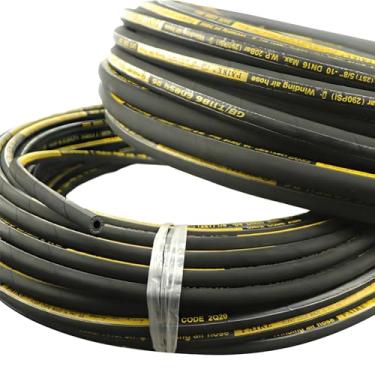 Imagem de Mangueira de jateamento de areia trançada de tecido, 9,8 pés, borracha resistente à abrasão, à prova de óleo, diâmetro interno de 0,51, alta pressão,