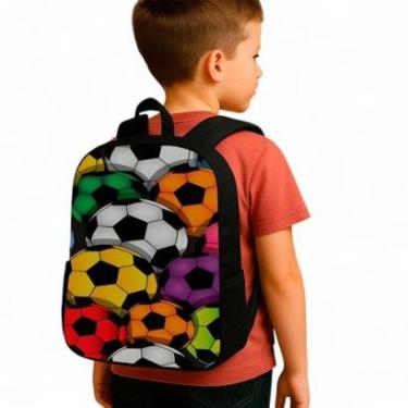 Imagem de Mochila Escolar Média Infantil 10 Litros Nylon Reforçada Desenho Versátil Passeio Futebol-Masculino